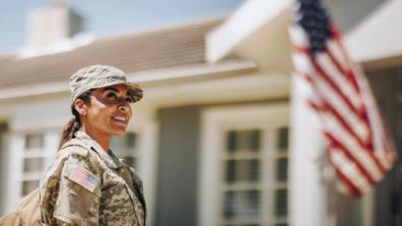 A veteran returns home.