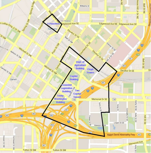 Map of Capitol Hill in Atlanta, GA 