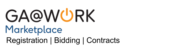 GA@WORK Marketplace wordmark logo, which includes the words Registration, Bidding, and Contracts.
